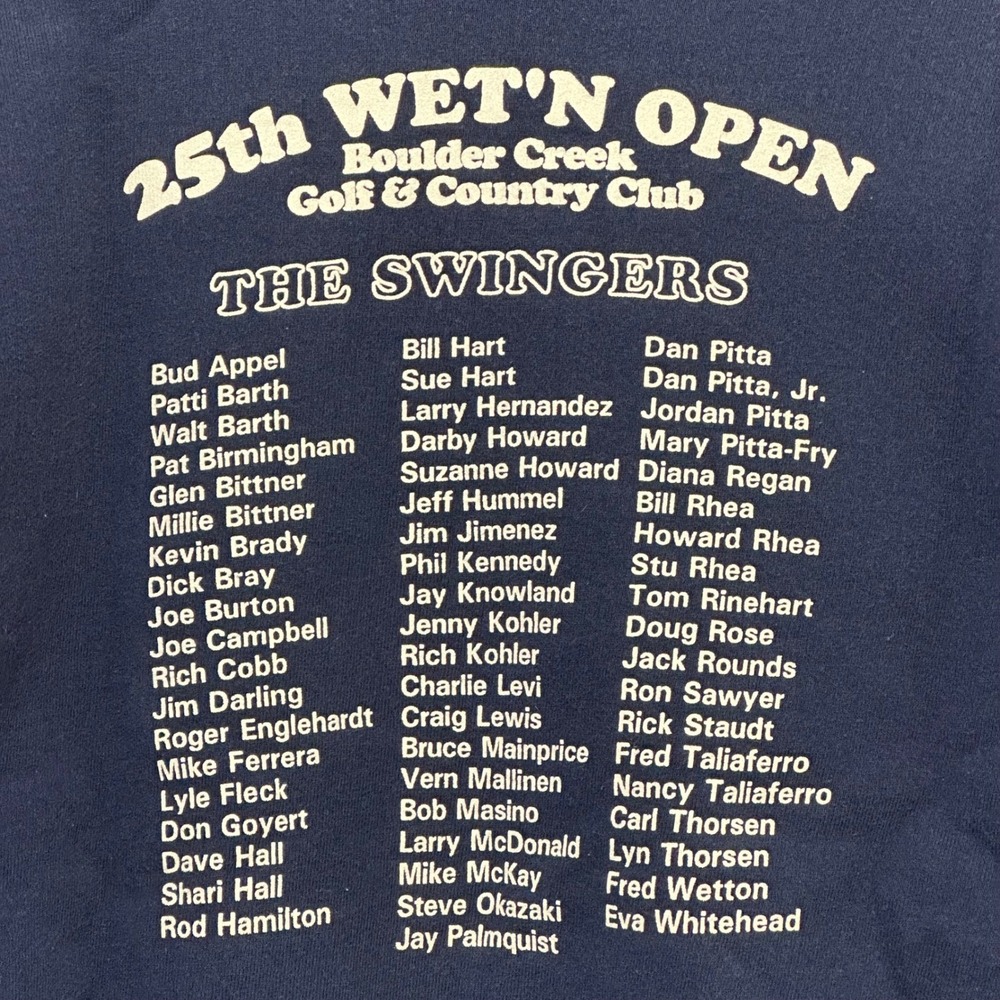 Fruit of the Loom Mens Sweatshirt L Blue 25th Wet n Open Golf Club The Swingers - Picture 4 of 8